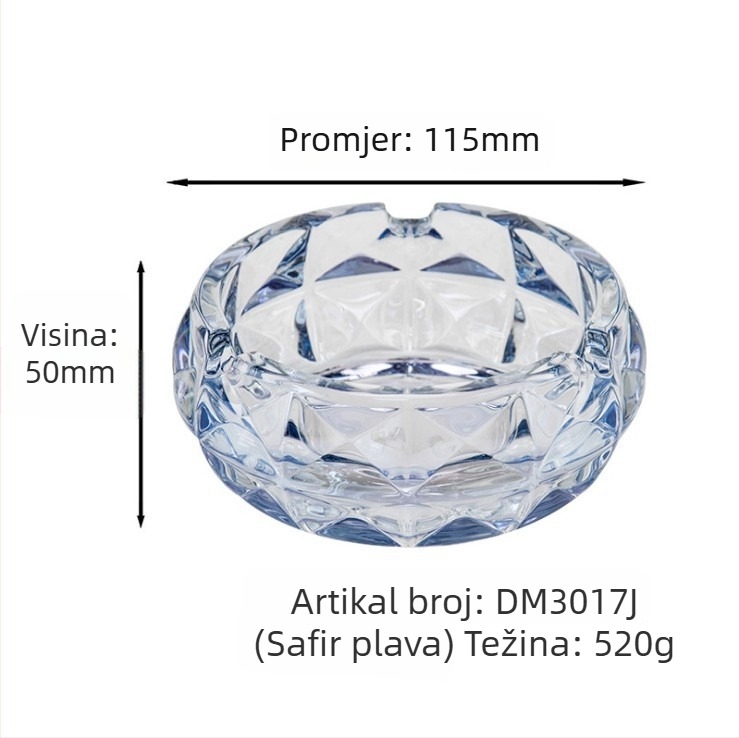 Staklena pepeljara, trendovski kreativni dizajn, elegantan jednostavan stil, za dom, KTV, hotel i ured; pakiranje 36 komada; ekološki.