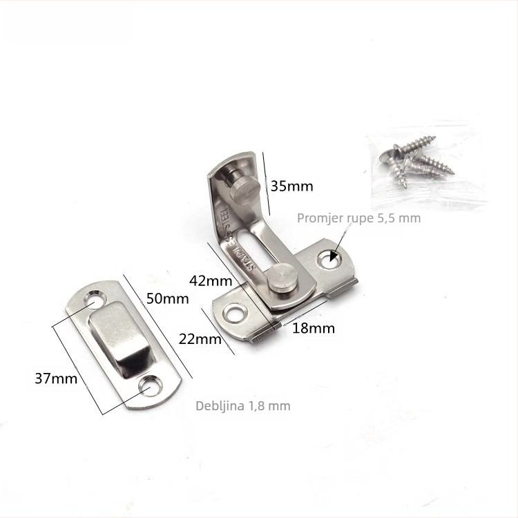 Nerđajući čelični zatezač za vrata, tip B, za drvena vrata, brušeni završni sloj, marka Mingshi hardware, moderan minimalistički stil
