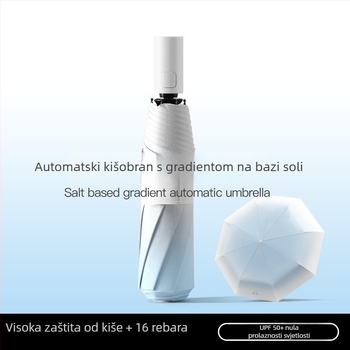Reklamni kišobran s 8 rebara, potpuno automatski, nehrđajući čelični štap, tkanina 190T, UPF >50, moguć tisak loga