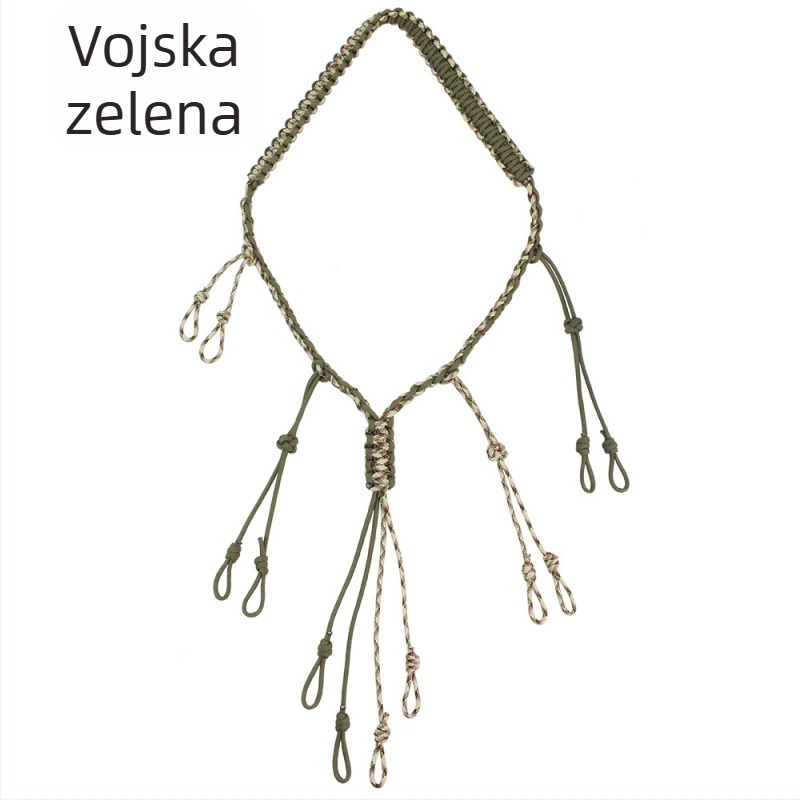 Weird Culture Lanyard za zviždaljku, ručno pleteni konopac za kišobran, 12 prstena, 128 g