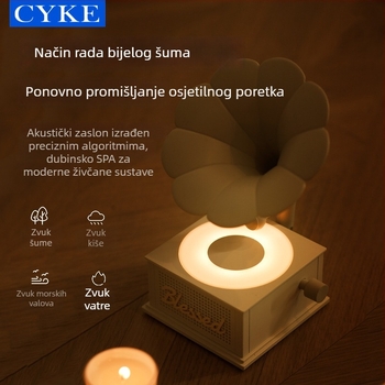 CYKE kreativni Bluetooth zvučnik s dizajnom retro gramofona, dekorativni darovni komad s ambijentalnim osvjetljenjem