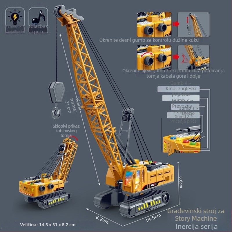Story Machine edukacijski inženjerski automobil-igračka sa svjetlima i glazbom, baterijsko napajanje, plastična konstrukcija