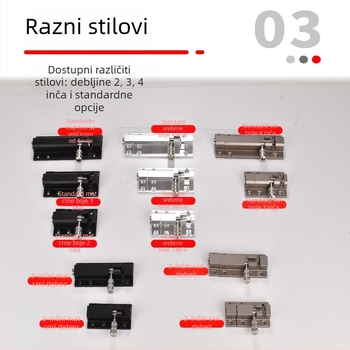 Vrata leptir zatvarač — aluminijska legura s jezgrom od 201 nehrđajućeg čelika, svjetlosni luksuz stil, za vrata spavaće sobe i drvena vrata
