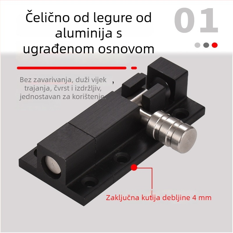 Vrata leptir zatvarač — aluminijska legura s jezgrom od 201 nehrđajućeg čelika, svjetlosni luksuz stil, za vrata spavaće sobe i drvena vrata