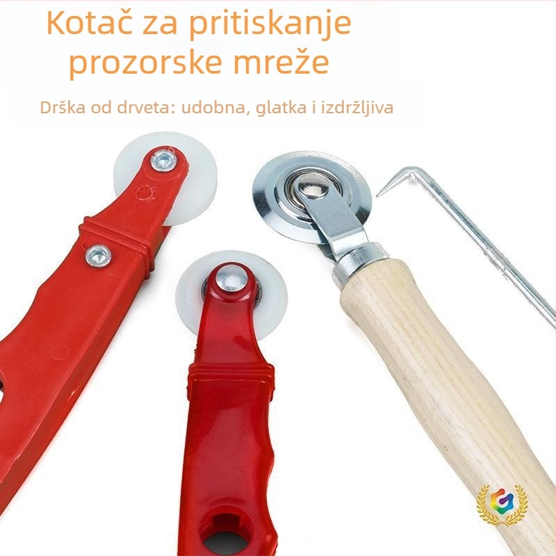 Alat za zamjenu mreže prozora, aluminijska legura, traka za presovanje, alat s kukom, ljepliva traka za mrežu, mreža s dijamantnim uzorom