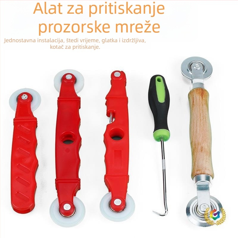 Alat za zamjenu mreže prozora, aluminijska legura, traka za presovanje, alat s kukom, ljepliva traka za mrežu, mreža s dijamantnim uzorom