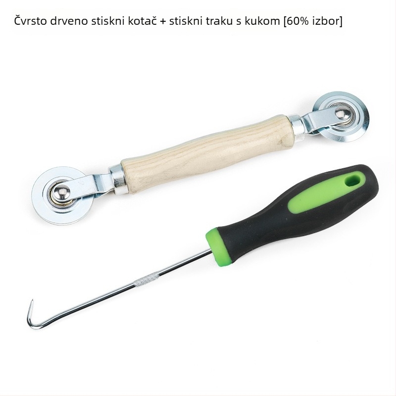 Alat za zamjenu mreže prozora, aluminijska legura, traka za presovanje, alat s kukom, ljepliva traka za mrežu, mreža s dijamantnim uzorom