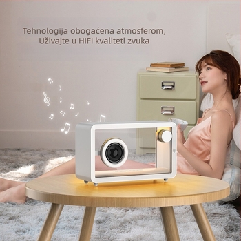 Prozračni Bluetooth zvučnik s RGB ambijentalnim svjetlom – Bluetooth 5.1, 8W, ugrađena baterija 1200–2000 mAh, domet 10 m, frekvencijski odziv 100 Hz–20 kHz