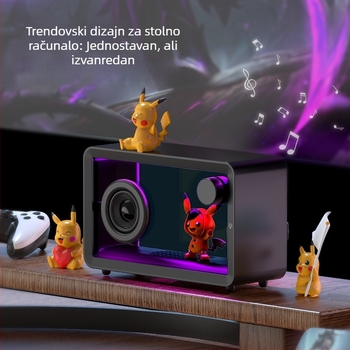 Prozračni Bluetooth zvučnik s RGB ambijentalnim svjetlom – Bluetooth 5.1, 8W, ugrađena baterija 1200–2000 mAh, domet 10 m, frekvencijski odziv 100 Hz–20 kHz