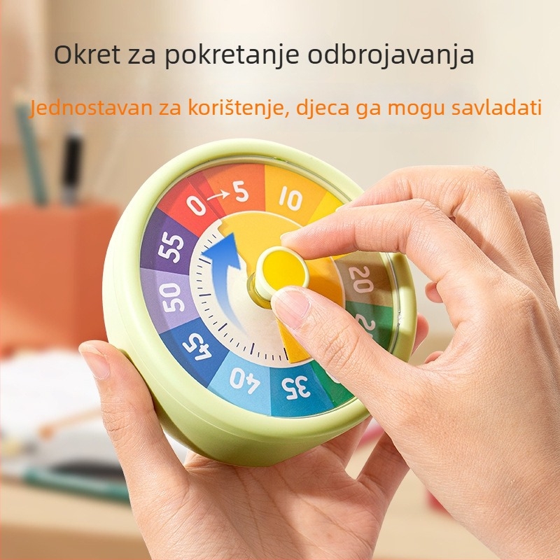 Dječji sat za razred s vizualnim odbrojavanjem — okrugli plastični sat s analognim i digitalnim prikazom