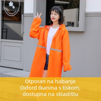 Dugo reflektirajuće vanjsko kišno pončo za vozače motocikla, debeli Oxford materijal s PVC slojem, za 1 osobu