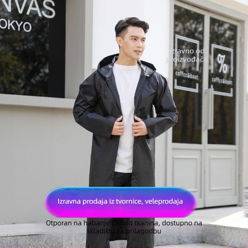 Dugo reflektirajuće vanjsko kišno pončo za vozače motocikla, debeli Oxford materijal s PVC slojem, za 1 osobu