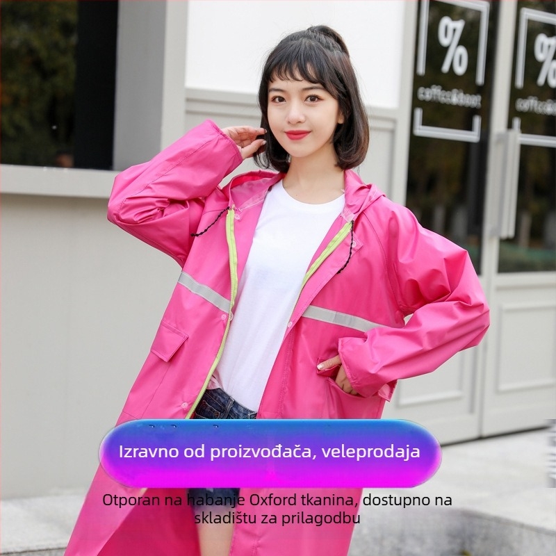 Dugo reflektirajuće vanjsko kišno pončo za vozače motocikla, debeli Oxford materijal s PVC slojem, za 1 osobu