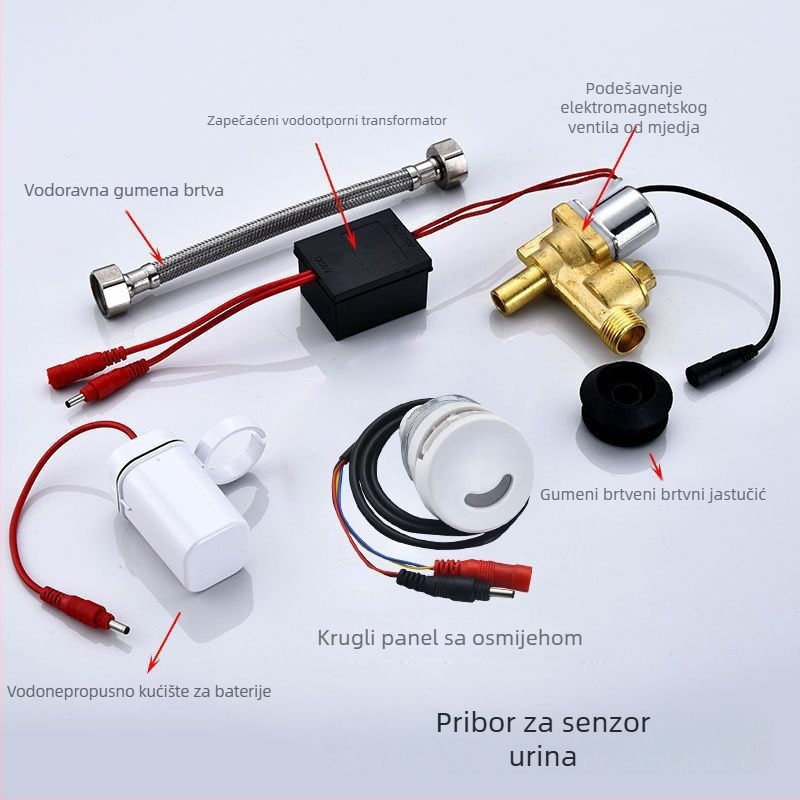 Integrirani sustav ispiranja pisoara s infracrvenim senzorom i elektromagnetnim ventilem, nehrđajući čelik, napajanje AC/DC, model A1
