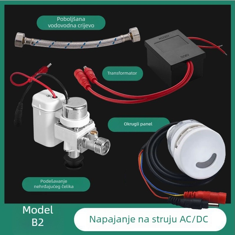 Integrirani sustav ispiranja pisoara s infracrvenim senzorom i elektromagnetnim ventilem, nehrđajući čelik, napajanje AC/DC, model A1