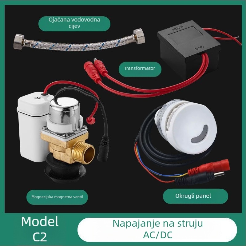 Integrirani sustav ispiranja pisoara s infracrvenim senzorom i elektromagnetnim ventilem, nehrđajući čelik, napajanje AC/DC, model A1