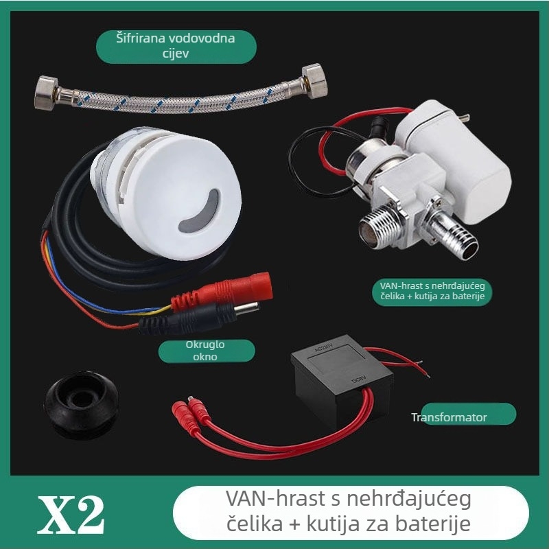 Integrirani sustav ispiranja pisoara s infracrvenim senzorom i elektromagnetnim ventilem, nehrđajući čelik, napajanje AC/DC, model A1