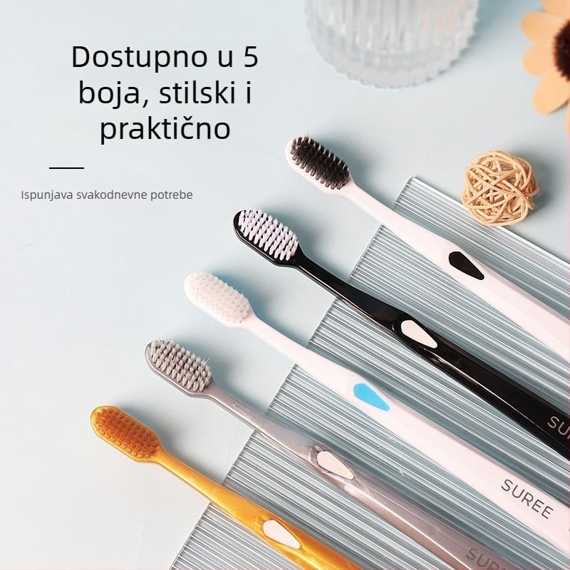 Ručno četkica za zube s širokom glavom i mekim vlaknima, 5-dijelna set, model 063