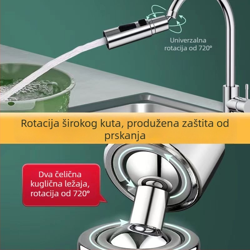 Okretna kišna mlaznica za slavinu, univerzalna, ABS materijal, moderan stil