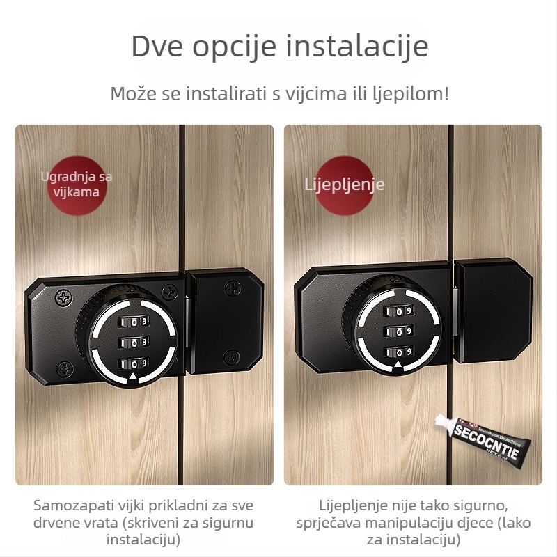 Unutarnja brava s kodom – osmerokutni kodni pin, materijal: cinkov spoj/željezo, površina: elektrogalvanizacija/elektroforeza