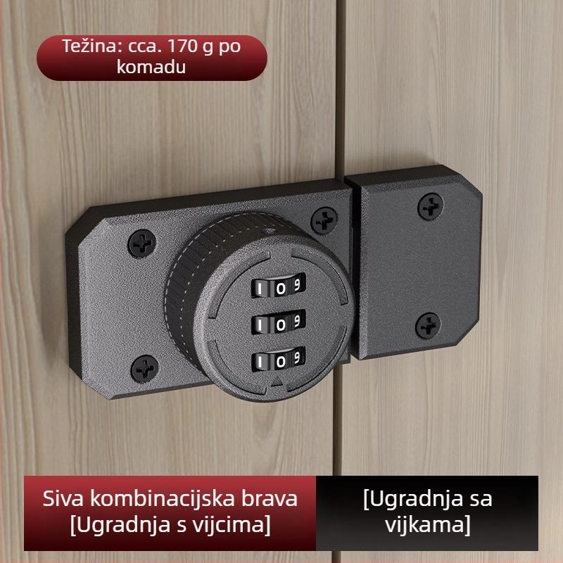 Unutarnja brava s kodom – osmerokutni kodni pin, materijal: cinkov spoj/željezo, površina: elektrogalvanizacija/elektroforeza