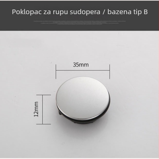 Dekorativni poklop rupe slavine za umivaonik, nehrđajući čelik i PP, stil novog kineskog dizajna
