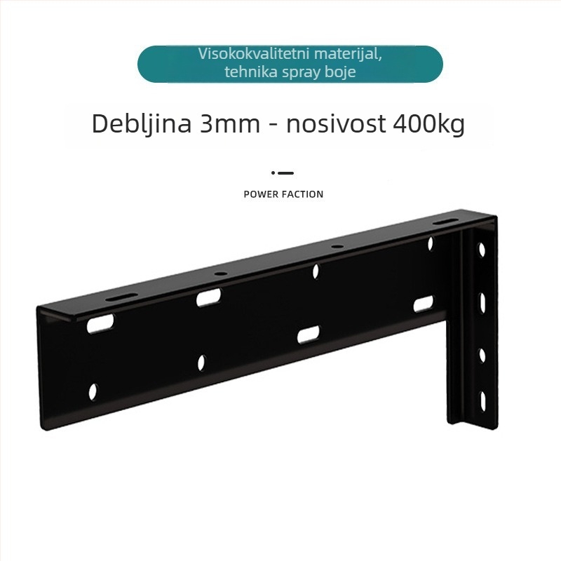 Vješeni nosivi držač za zid s trokutnom potporom – za TV ormarić, stol i police (hladno valjani čelik, moderni minimalistički stil, jednopanelna konstrukcija)
