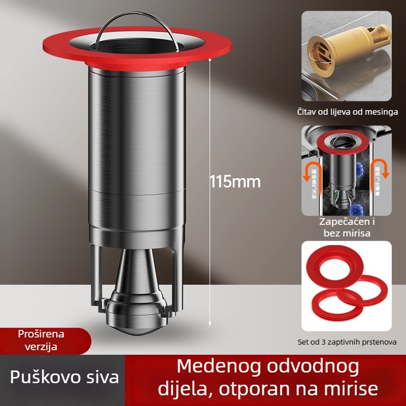 Bakarno prošireno magnetsko levitirajuće jezgro odvodnje za pod – anti miris, za kupaonicu