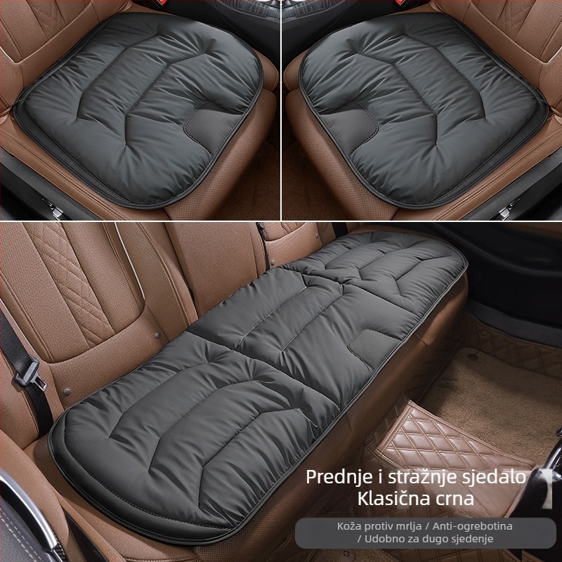 Jastuk za auto sjedalo – kožna površina, punjenje od baršunastog pamuka, sve sezone, prozračan, otporan na prljavštinu