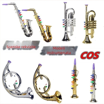 Dječji plastični glazbeni set: saksofon s osam tonova i rog s četiri tona za igru, uzrast 7–14 godina
