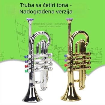 Dječji plastični glazbeni set: saksofon s osam tonova i rog s četiri tona za igru, uzrast 7–14 godina