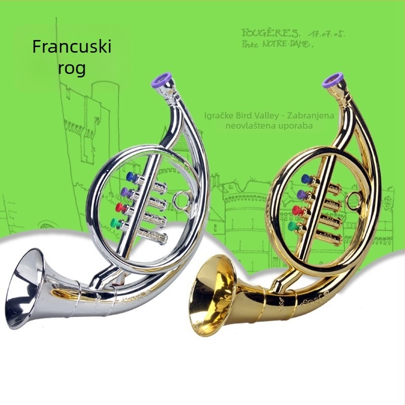 Dječji plastični glazbeni set: saksofon s osam tonova i rog s četiri tona za igru, uzrast 7–14 godina