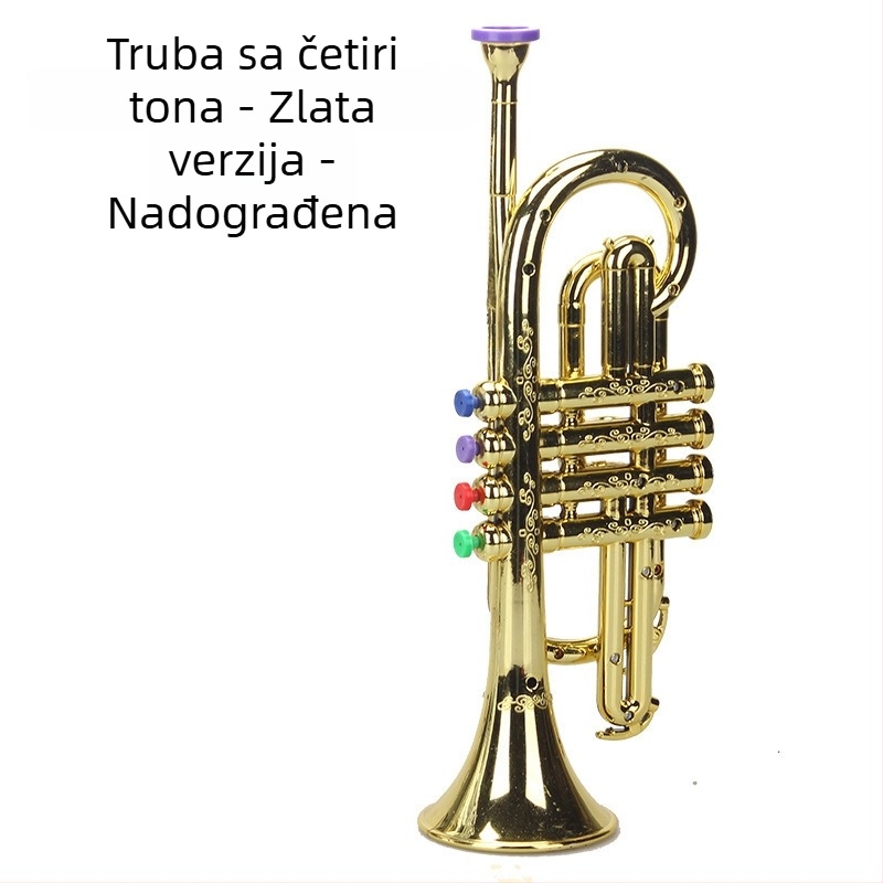 Dječji plastični glazbeni set: saksofon s osam tonova i rog s četiri tona za igru, uzrast 7–14 godina