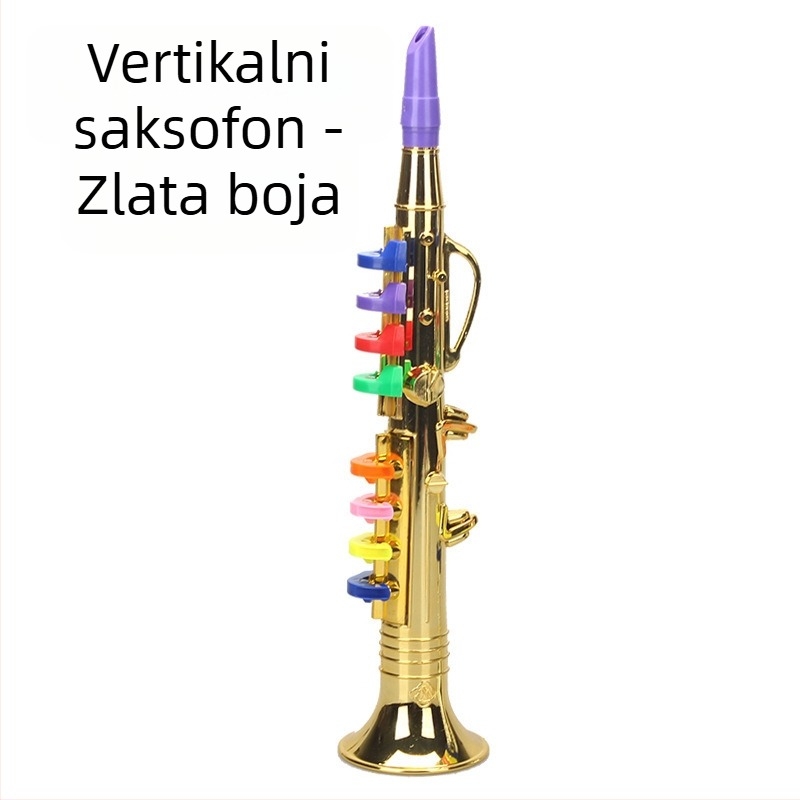 Dječji plastični glazbeni set: saksofon s osam tonova i rog s četiri tona za igru, uzrast 7–14 godina