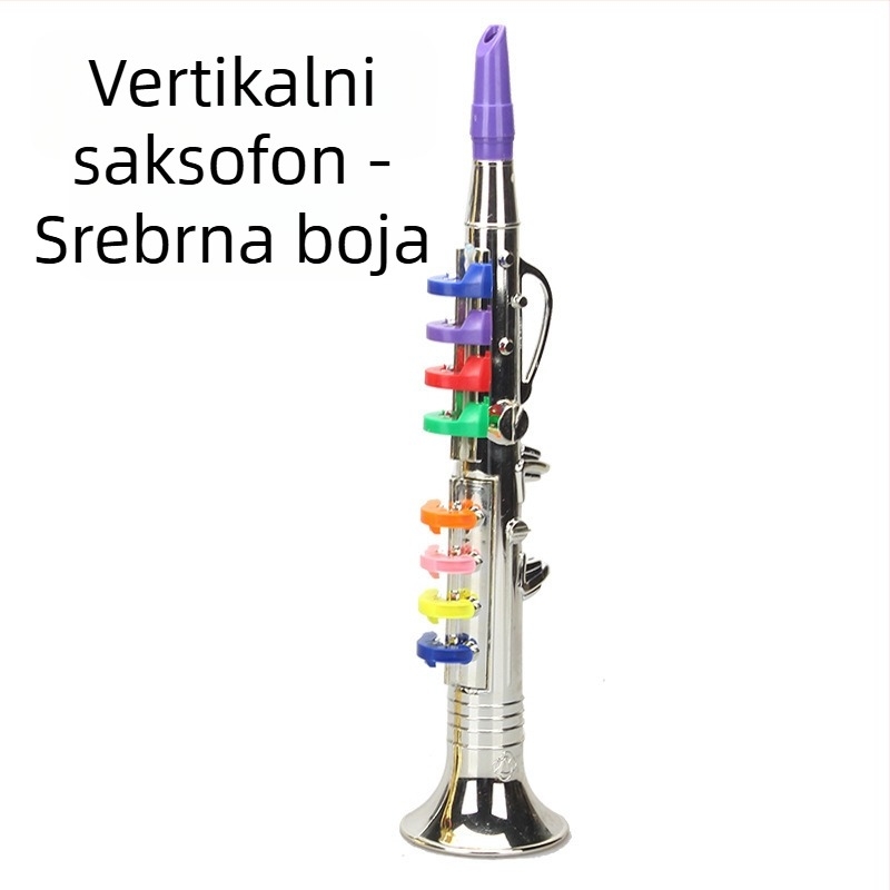 Dječji plastični glazbeni set: saksofon s osam tonova i rog s četiri tona za igru, uzrast 7–14 godina