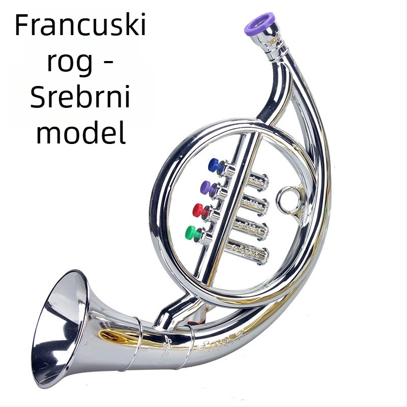 Dječji plastični glazbeni set: saksofon s osam tonova i rog s četiri tona za igru, uzrast 7–14 godina