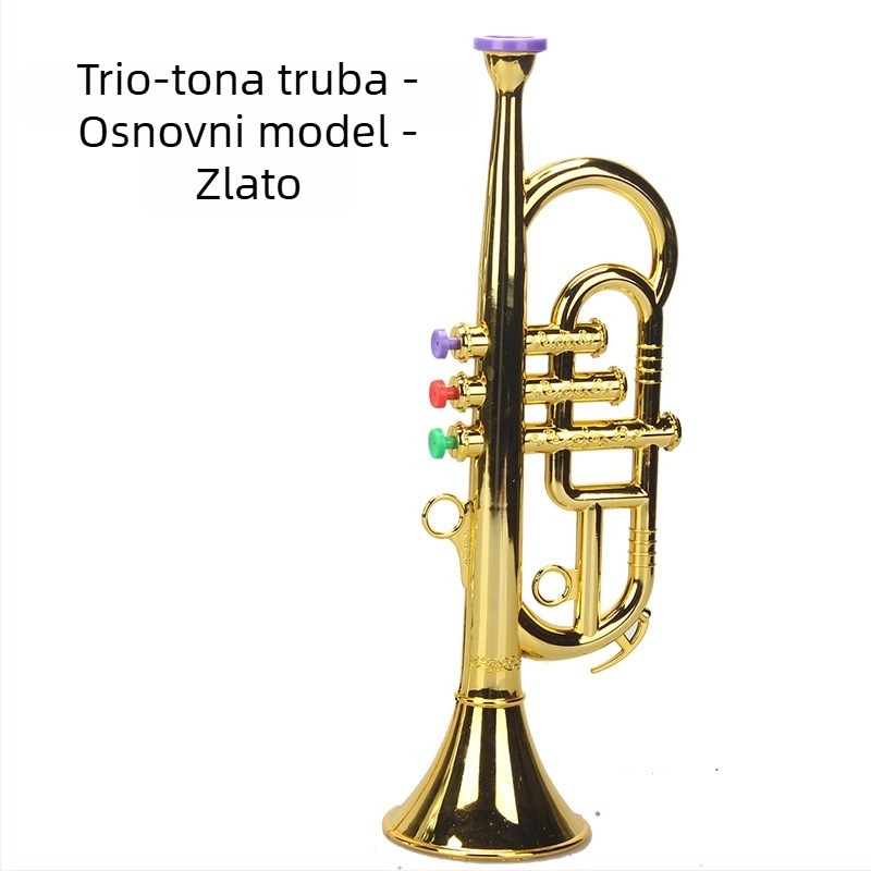 Dječji plastični glazbeni set: saksofon s osam tonova i rog s četiri tona za igru, uzrast 7–14 godina