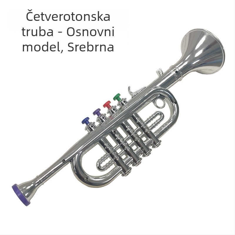 Dječji plastični glazbeni set: saksofon s osam tonova i rog s četiri tona za igru, uzrast 7–14 godina