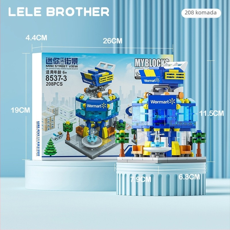 Konstruktor blokova za mini gradske ulice, ABS plastika, 100–200 komada, uzrast 7–14 godina, DIY