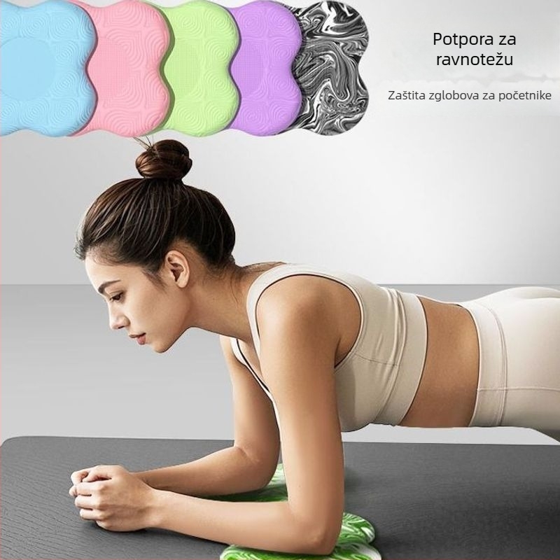 Joga prostirka visoke elastičnosti s protukliznom površinom i malim kvadratnim jastučićima za koljena