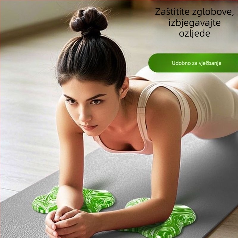 Joga prostirka visoke elastičnosti s protukliznom površinom i malim kvadratnim jastučićima za koljena