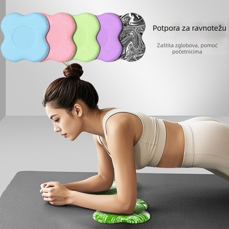 Joga prostirka visoke elastičnosti s protukliznom površinom i malim kvadratnim jastučićima za koljena