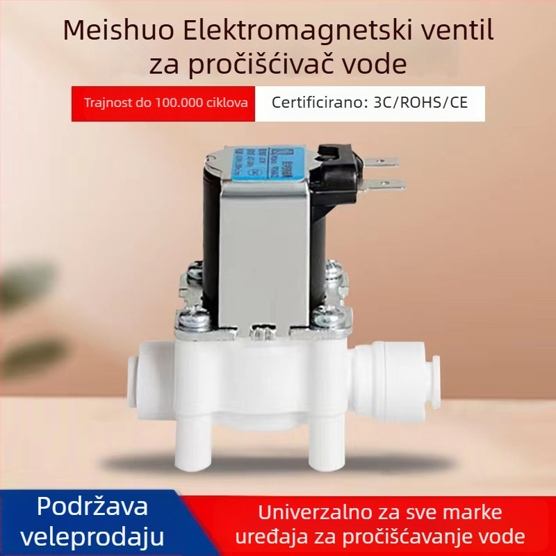 Meishuo elektromagnetski ventil za pročišćivač vode – bakrena zavojnica, 2‑putni/3‑putni, kontrola zatvaranja vodovoda