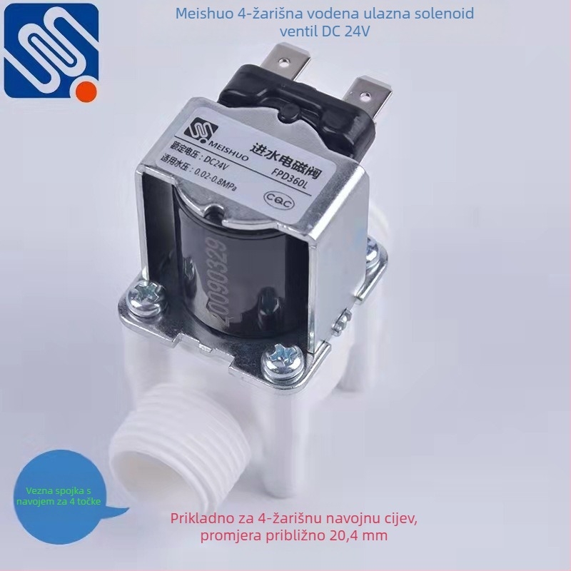 Meishuo elektromagnetski ventil za pročišćivač vode – bakrena zavojnica, 2‑putni/3‑putni, kontrola zatvaranja vodovoda