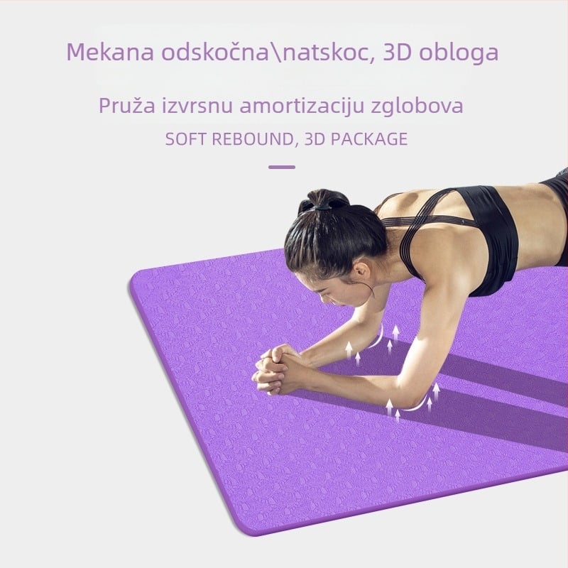 Joga prostirka TPE s geometrijskim uzorkom, debljina 6 mm, težina 850 g