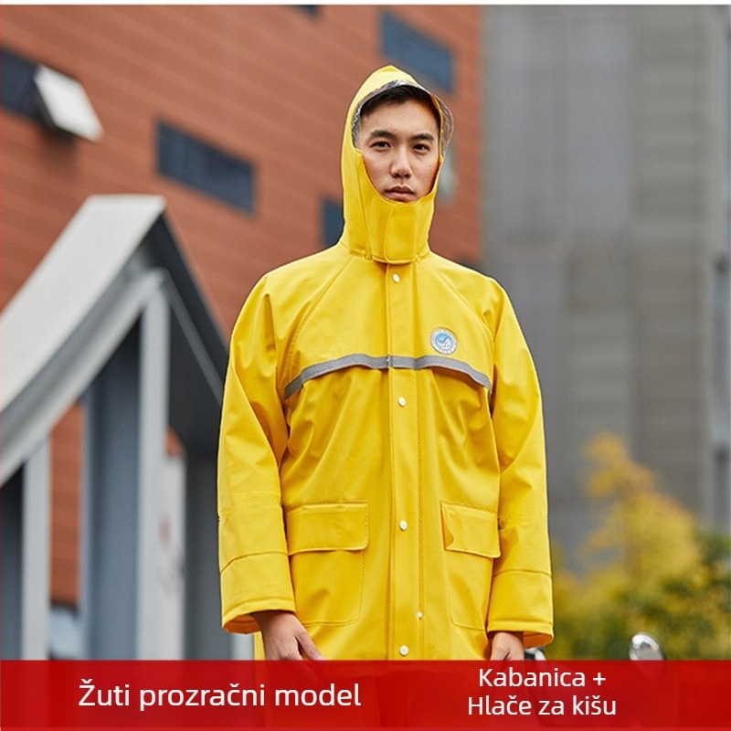 Podijeljeni kišni kaput pončo za odrasle, debeli PVC materijal, za planinarenje