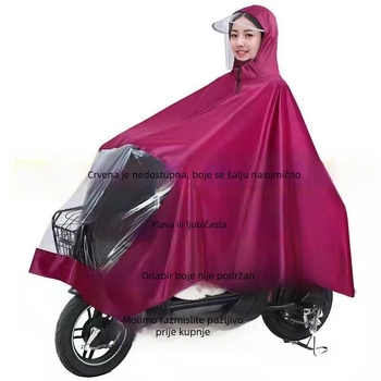 Kišna ponča za bicikl - PVC vodootporna, šavovi s PU ljepilom, za 1 osobu, tanko platno, tisak logotipa