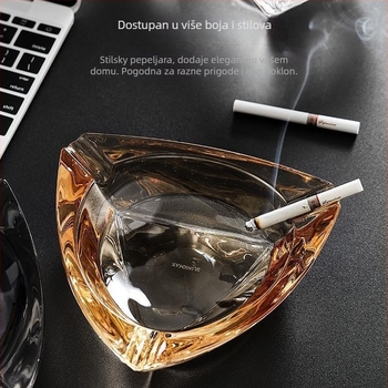 Krištalno stakleni pepeljara za cigare – Blinkmax/Lizun, dekorativan, europski stil za dom i ured, moguć ispis logotipa, prilagodba