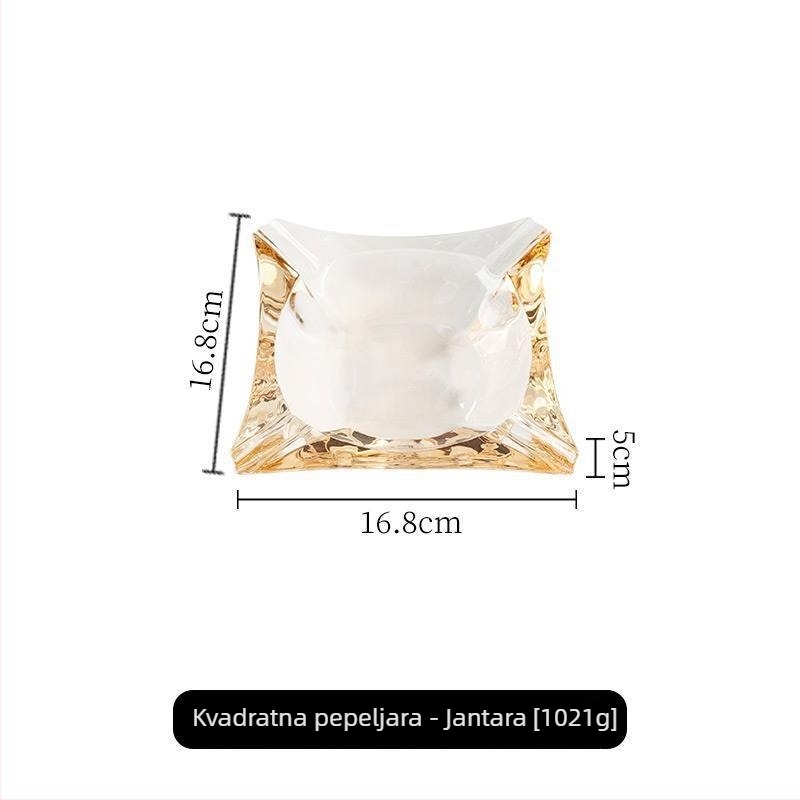 Krištalno stakleni pepeljara za cigare – Blinkmax/Lizun, dekorativan, europski stil za dom i ured, moguć ispis logotipa, prilagodba