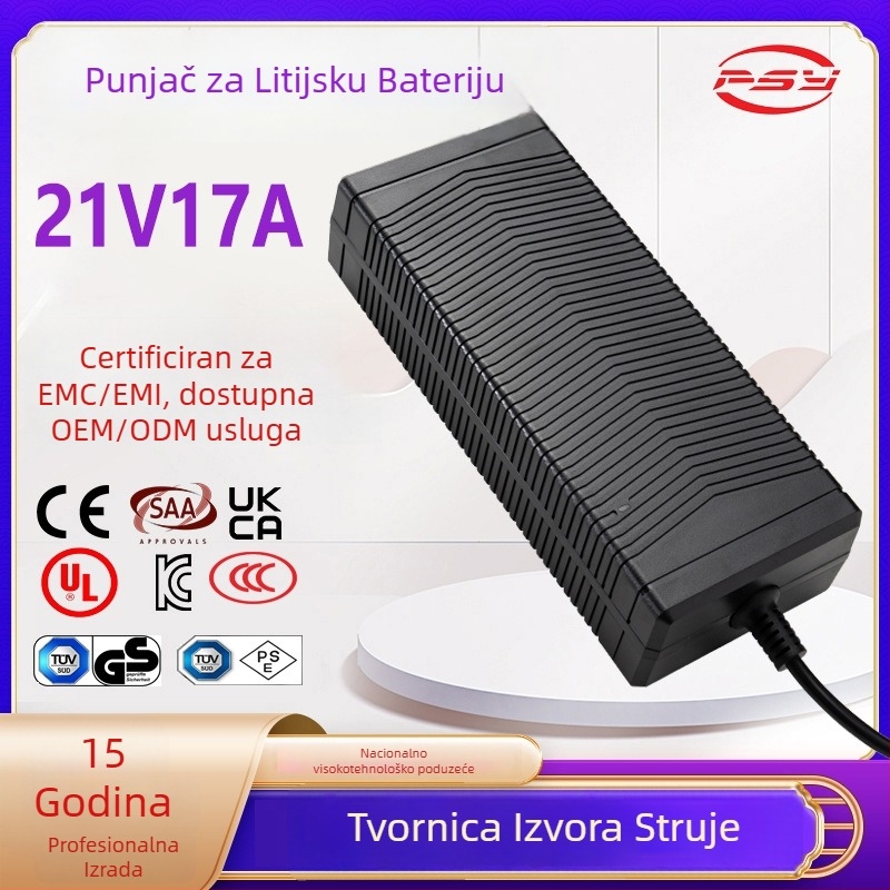 PSY punjač litijeve baterije, 21V 20A, 420W Li‑ion, ulaz 90–240V AC, certifikati CE UL UKCA PSE